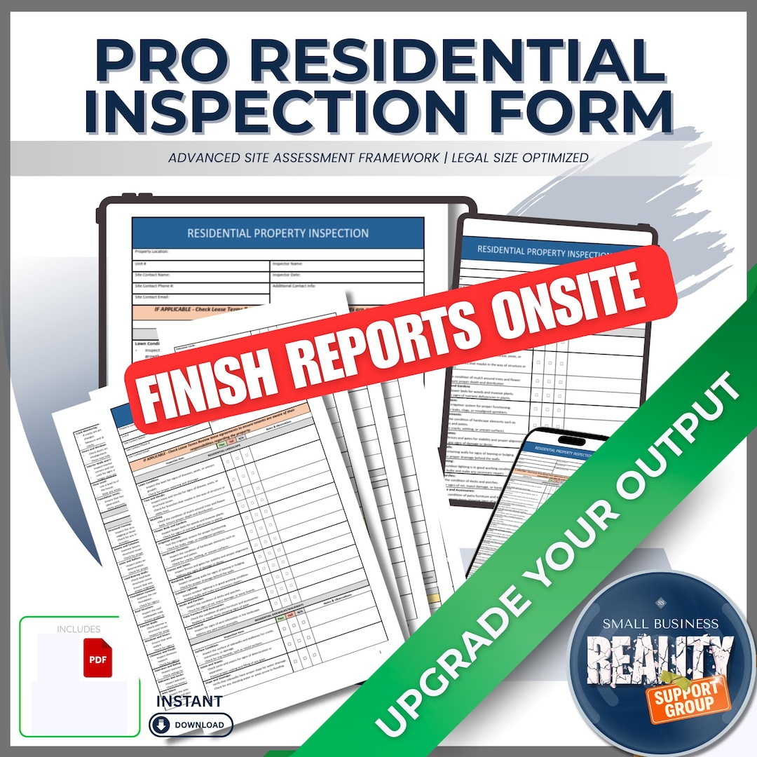 Residential Inspection Checklist | Fillable PDF - Etsy