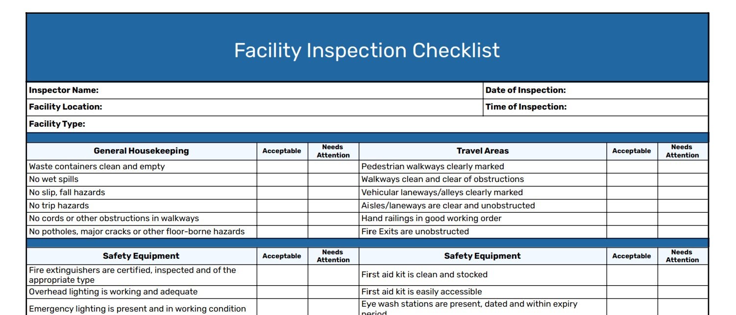 Workplace Facility Inspections Help to Identify and Document Hazards