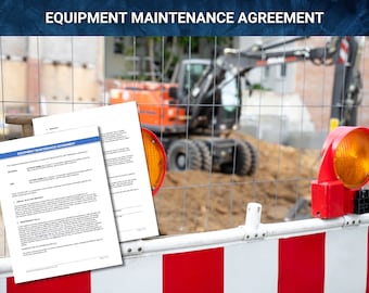 Contrato de mantenimiento de equipos personalizable - Descarga instantánea