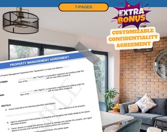 Plantilla de contrato de administración de propiedades: Word y PDF personalizables, 7 páginas