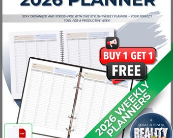 Planificador semanal 2026 para propietarios de pequeñas empresas - Executive Logic System (Descarga digital)