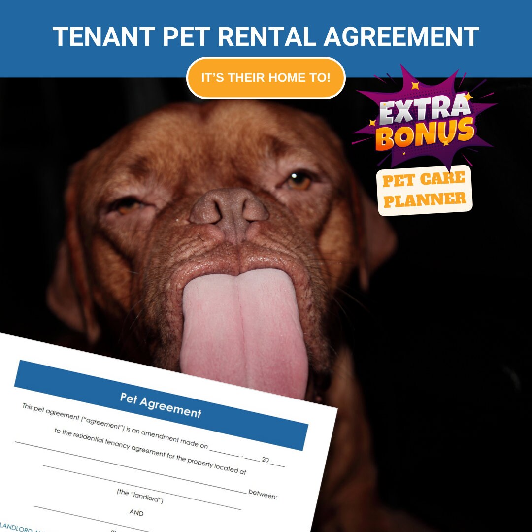 Tenant Pet Rental Agreement It's Their Home Too Etsy