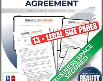 Contrato profesional de alquiler comercial para oficinas o locales comerciales (descarga digital)