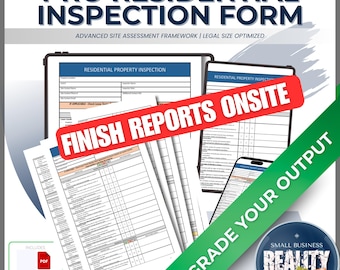 Paquete de inspección residencial - PDF rellenable - ¡Aceras, fontanería, electricidad, estructura y mucho más!