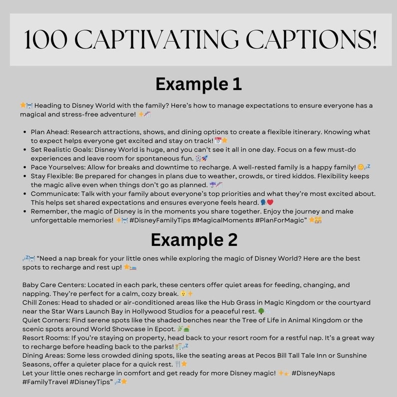 May include: A text-based image with tips for managing expectations when visiting Disney World with family. The image includes a list of tips such as planning ahead, setting realistic goals, pacing yourselves, staying flexible, communicating, and remembering the magic of Disney. The image also includes hashtags #DisneyFamilyTips #MagicalMoments #PlanForMagic.
