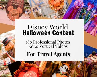 Travel Agent Templates, Halloween Digital Downloads, Content Calendar, Instagram Template, WDW Halloween Photos for Social Media