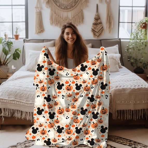 Disney Halloween Decor Mickey Halloween Blanket Gift for Disney Adult Mickey Halloween Party Halloween Blanket Etsy
