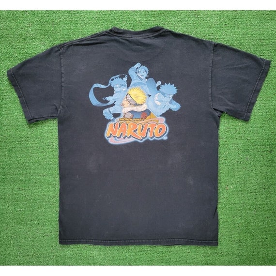 Vintage 2002 Naruto Shonen Jump Anime Print Black T Shirt Size