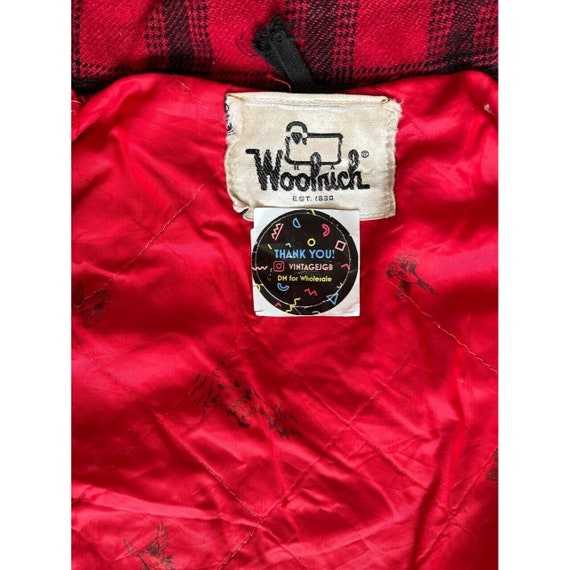 VTG Woolrich 60s Mackinaw Wool Jacket Red Black P… - image 2