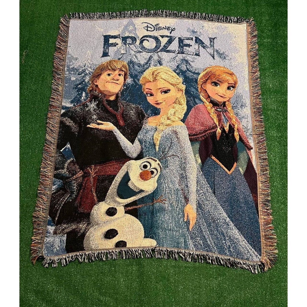 Vintage Disney Frozen Fleece Blanket Blanket Size 58 X Etsy