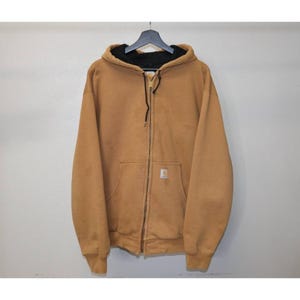 Vintage 90s Carhartt Men&#39;s Thermal-Lined Hoodie - Brown XL