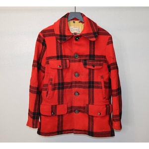 Kurtka myśliwska Carter's Buffalo Plaid z lat 70. XX wieku, wełniana, rozmiar 38