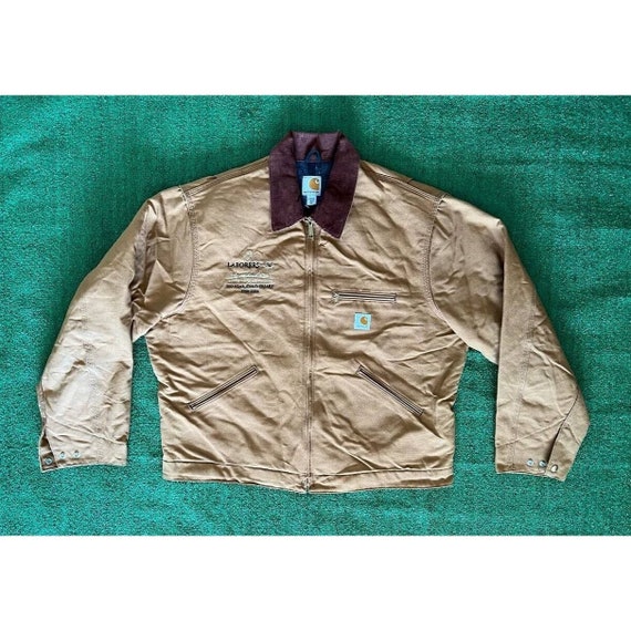 Vintage 90s Carhartt Detroit Jacket Duck Blanket … - image 1