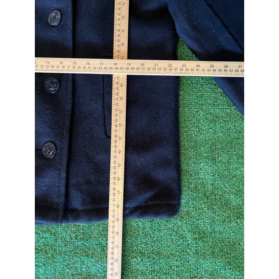 Vintage 70s 80s Navy Wool Peacoat Coat Anchor But… - image 5