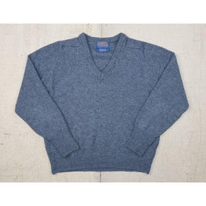 Vintage 90s Pendleton Sweater Sweatshirt Virgin Wool V Neck Pullover Sz M