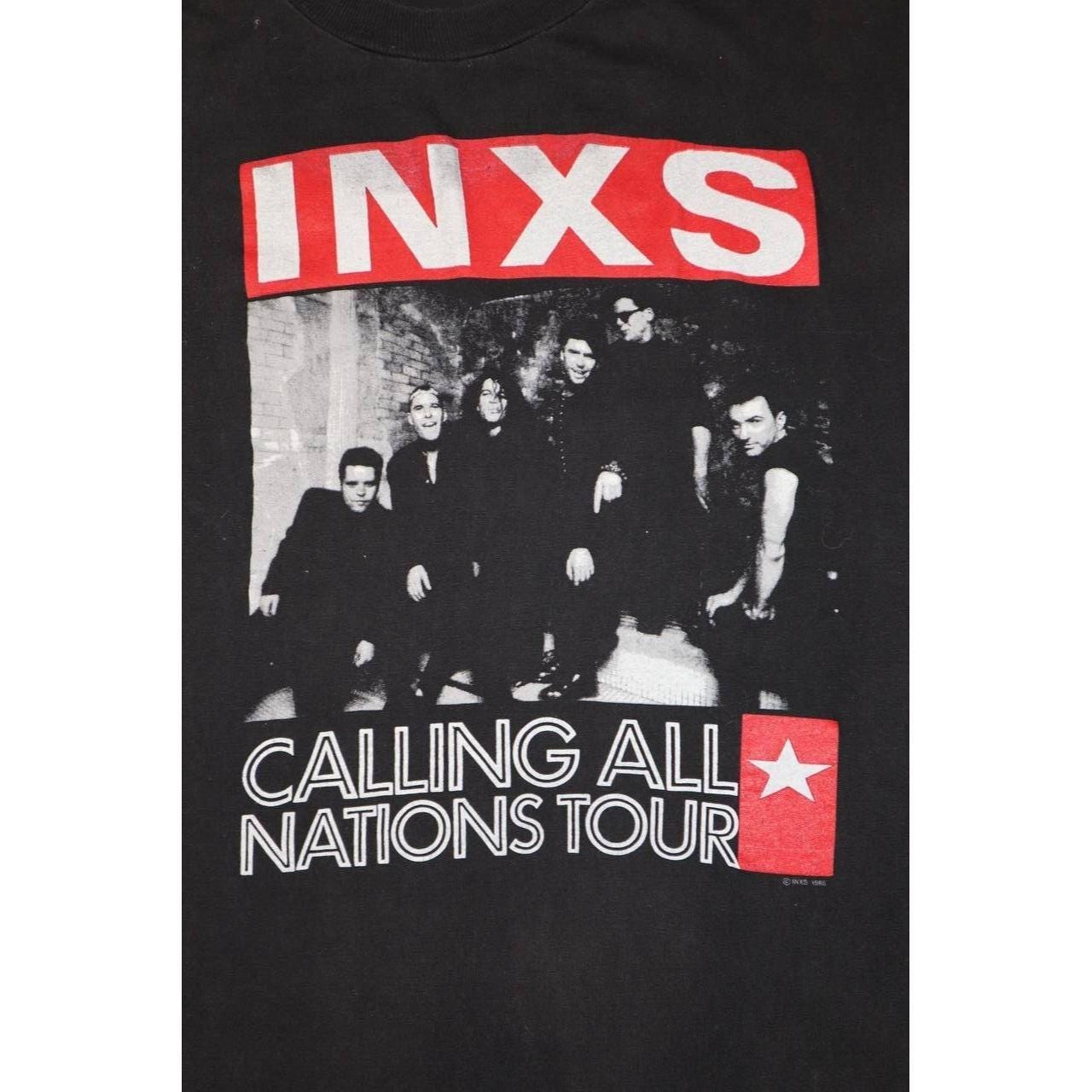 Vintage 80s INXS Calling All Nations Tour Band T Shirt Size
