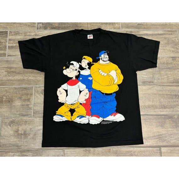 Vintage 1993 Popeye Gang Hip Hop Rap Cartoon Shirt
