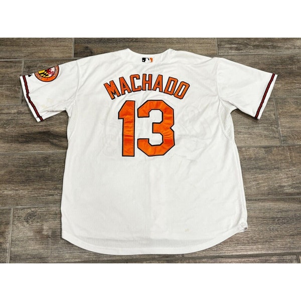 Manny Machado #13 Baltimore Orioles MLB Genuine Majestic Jersey Sz 50 Blanco