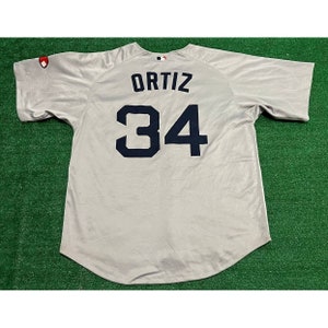 Men's Majestic Boston Red Sox #34 David Ortiz Authentic Green Cool Base MLB  Jersey