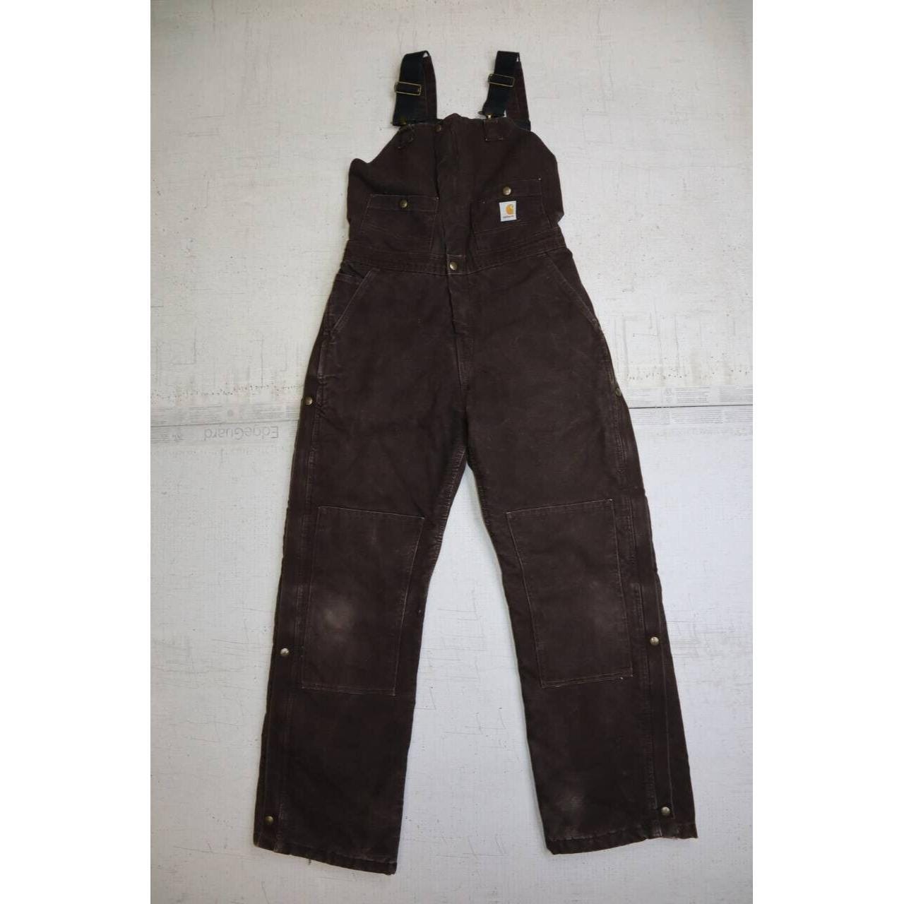 Carhartt Overalls Womens X 32 Brown Quilted Lined Winter