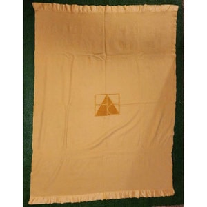 Vintage Kenwood Wool Blanket Yellow Mustard 75&quot; x 55&quot;