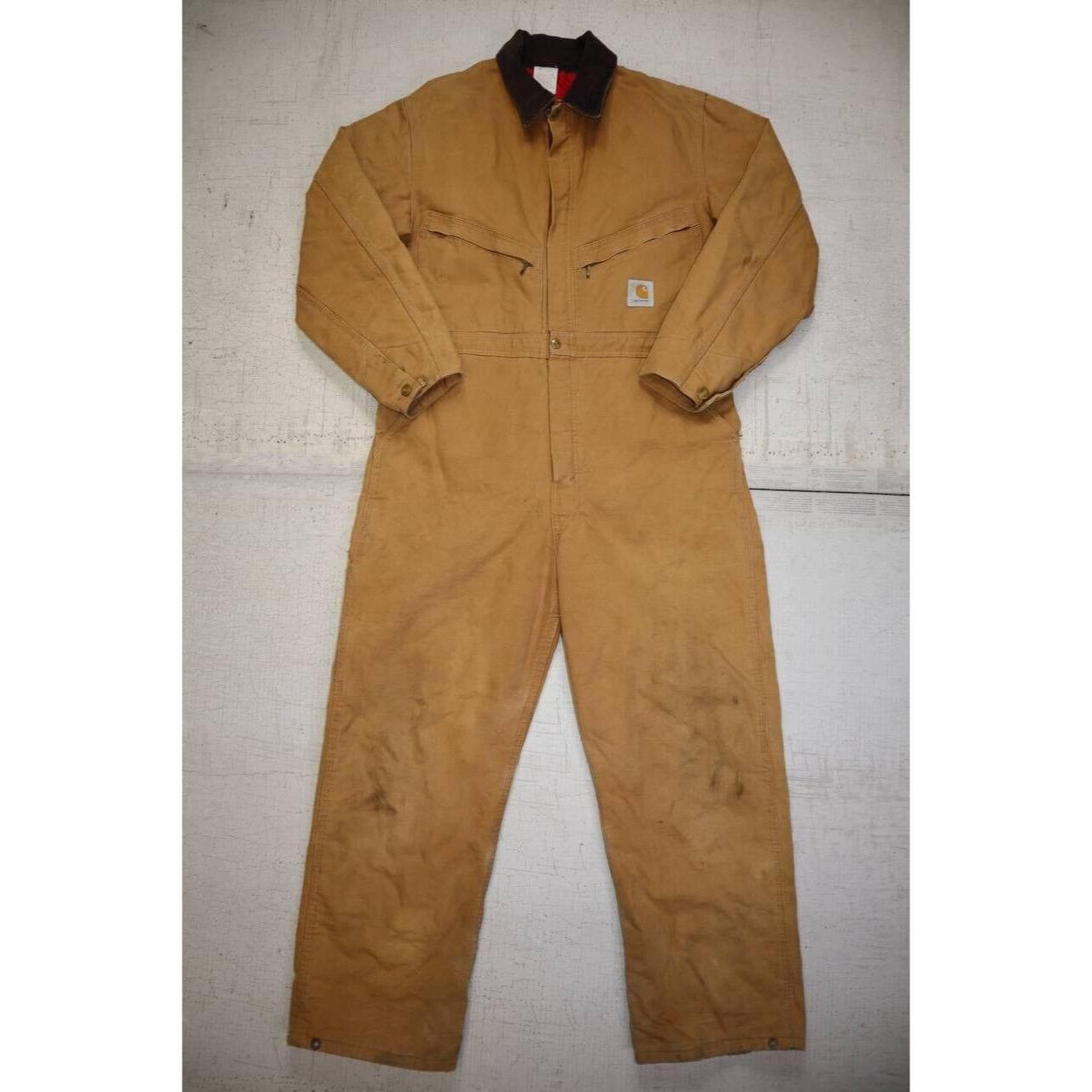 ジャケット・アウター Carhartt duck coverall beige vintage Vintage Carhartt 996Q Brown Duck Coveralls USA Made several