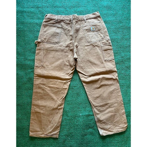 Vintage Carhartt Pants Double Knee Loose Original Fit B01 Brown 42x30 Made  USA 