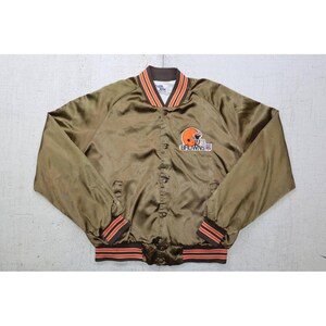 Vintage 80s Chalk Line NFL Cleveland Browns Satin Jacket Size Large Football