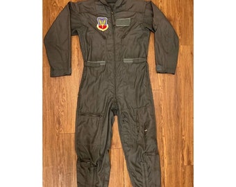 Vinatge WWII 40s Tactical Air Command Coverall Jumpsuit Green Size 36x28 Scovill