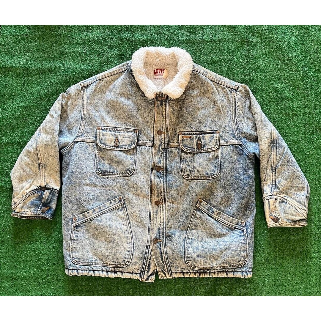 Vintage 70s Levis Sherpa Jacket Made USA Lined Denim Trucker Etsy