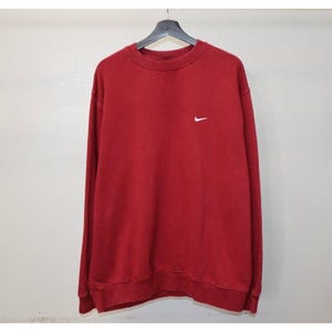 90s Vintage Nike Swoosh Crewneck - XL Red Y2K Retro Streetwear