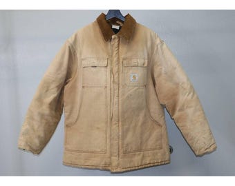 VTG 90s Carhartt Brown Arctic Quilt Lined Sandstone Jacket VTG 90s Carhartt Brown Arctic Quilt Lined Sandstone Jacket