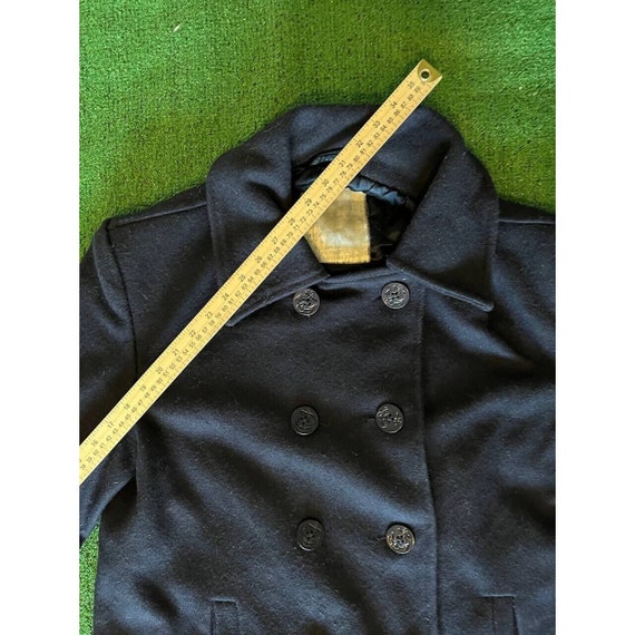 Vintage 70s 80s Navy Wool Peacoat Coat Anchor But… - image 7