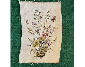 tapis crocheté fait main vintage avec fleurs feuilles taille 23x35