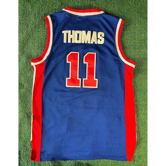 Detroit Pistons 11 Thomas Blue Jersey