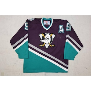 Vintage 90s Paul Kariya #9 Anaheim Mighty Ducks Hockey CCM Jersey Sz L