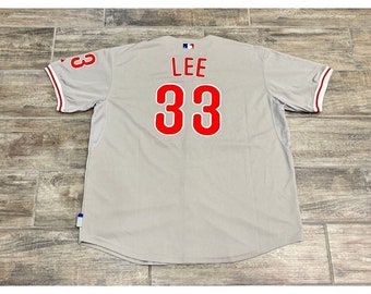 vintage Philadelphia Phillies Cliff Lee #33 maillot Majestic Cool MLB Taille 54