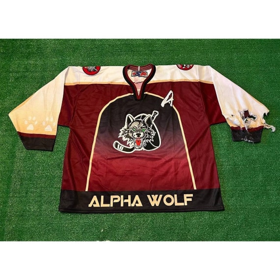 SUDBURY WOLVES VINTAGE 90s AIR KNIT OHL JUNIOR HOCKEY JERSEY ADULT