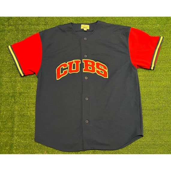 Vintage Starter Chicago Cubs Jersey Mens 2XL Blue Red Made in 