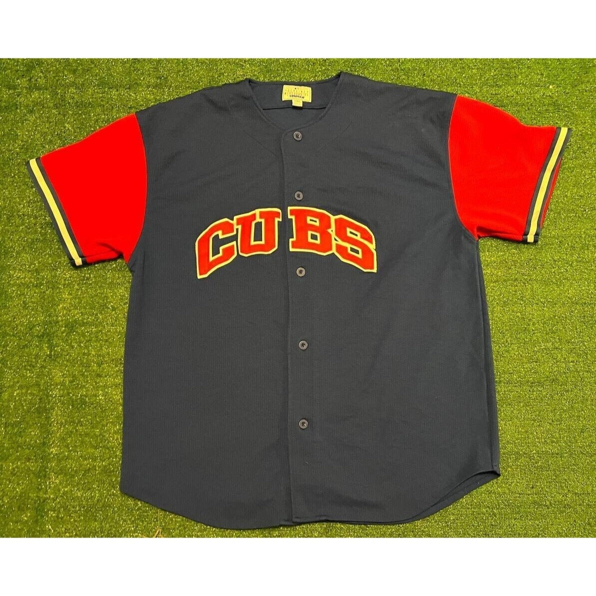 VintageJGB Vintage Starter Chicago Cubs Jersey Mens 2XL Blue Red Made in Hong Kong