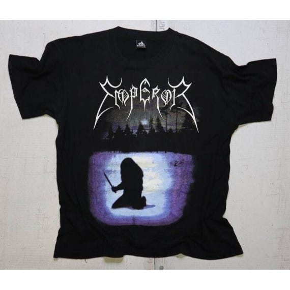Vintage 90s Emperor Reverence Black Metal Concert Band Shirt