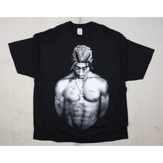 Vintage 90s Tupac Shirt Thug Life Rap Tee Hip Hop Black Size 3XL