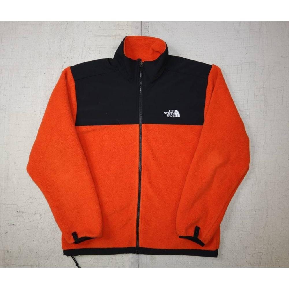 The North Face Fleece Jacket S Orange Black Full Zip Mens Mountain