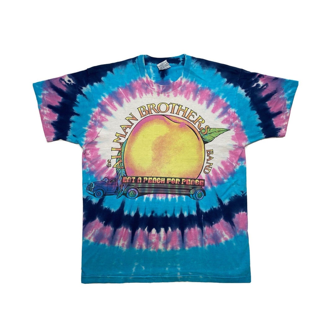 Vintage Allman Brothers Band Tour T Shirt 90s Liquid Blue Size XL Tie