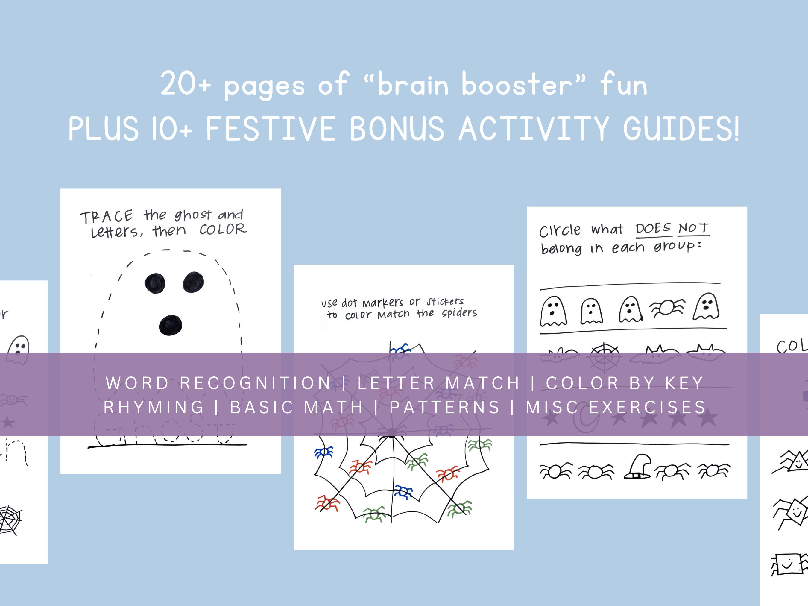 Printable Preschool Halloween Brain Booster Bundle Activity - Etsy