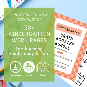 Druckbares Kindergarten Brain Booster Bundle | Kinderarbeitsbuch | Kleinkind Arbeitsblätter | Pre-K | Lernseiten | Busy Buch | BBFG101