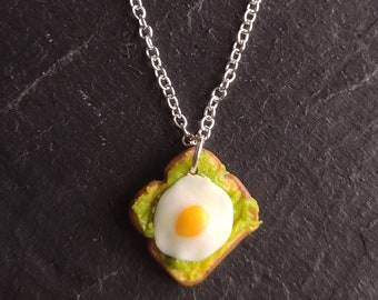 Avocado Toast Necklace | Clay Charm | Food Jewelry