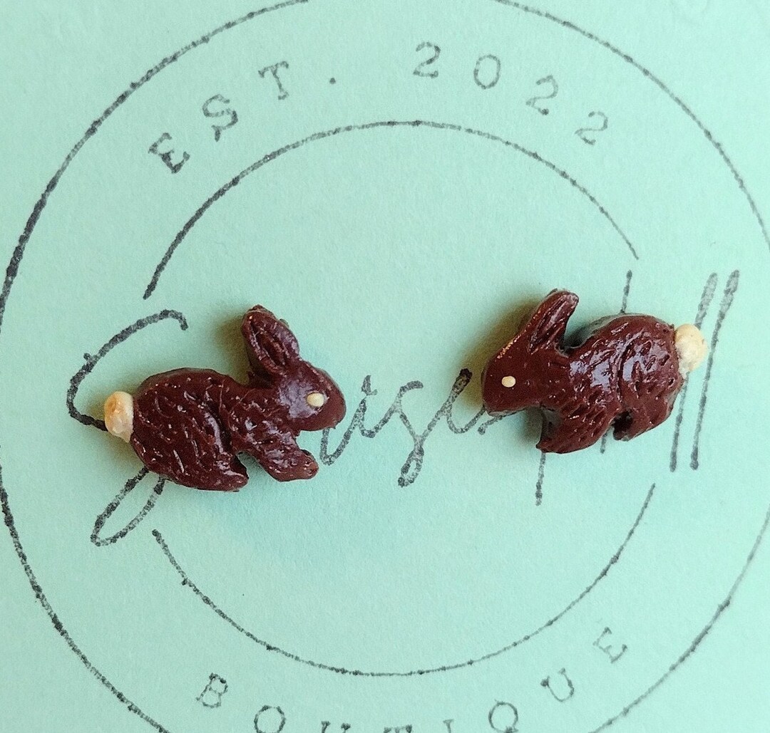 Chocolate Bunny Earrings Mini Food Food Earrings Etsy