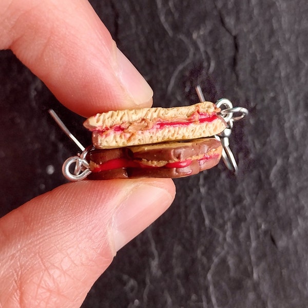 PB&J Sandwich Earrings | Clay Food | Food Earrings