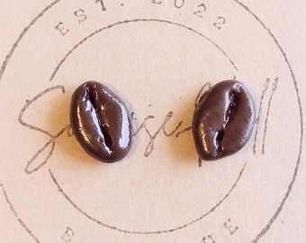 Coffee Bean Earrings | Polymer Clay Food Earrings